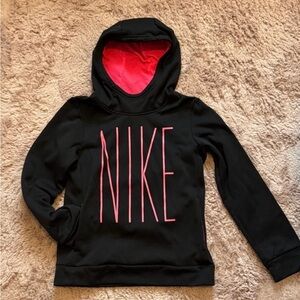 Nike Black Hoodie with Vibrant Pink Accents